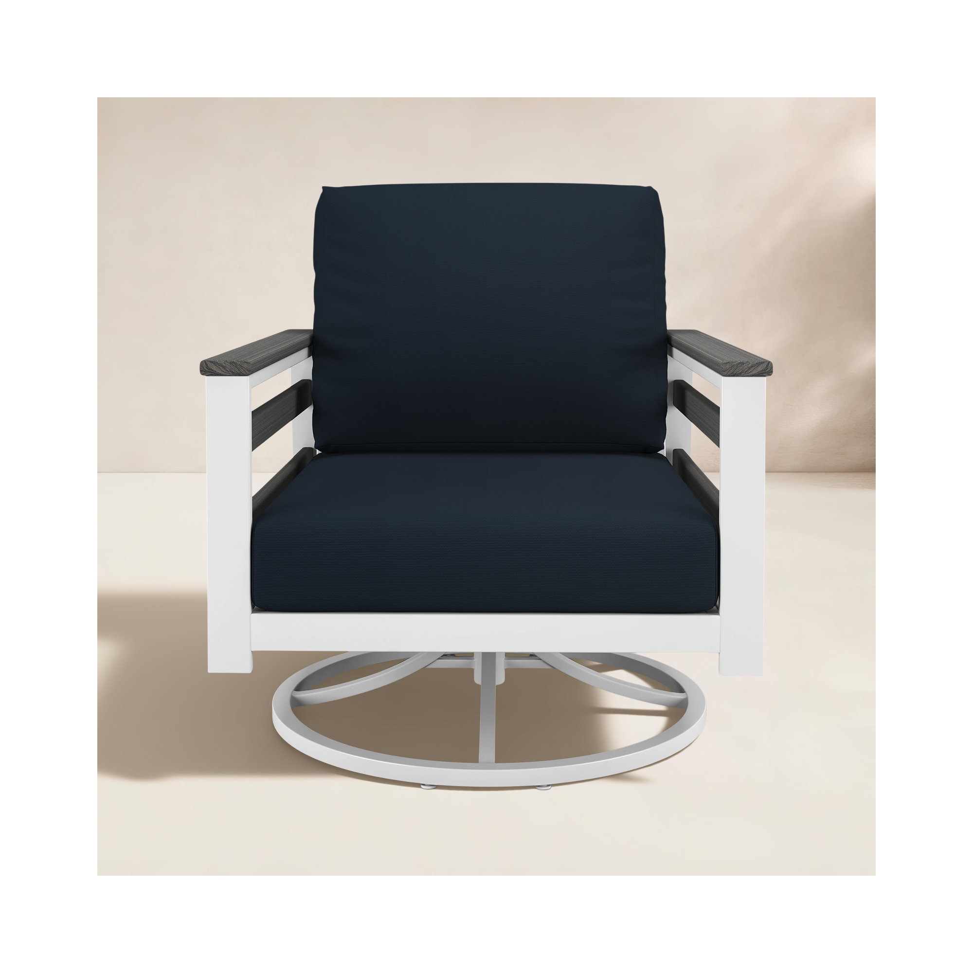 Townsend Metal Outdoor Rocking Chair With Sunbrella Cushion, Canvas Navy