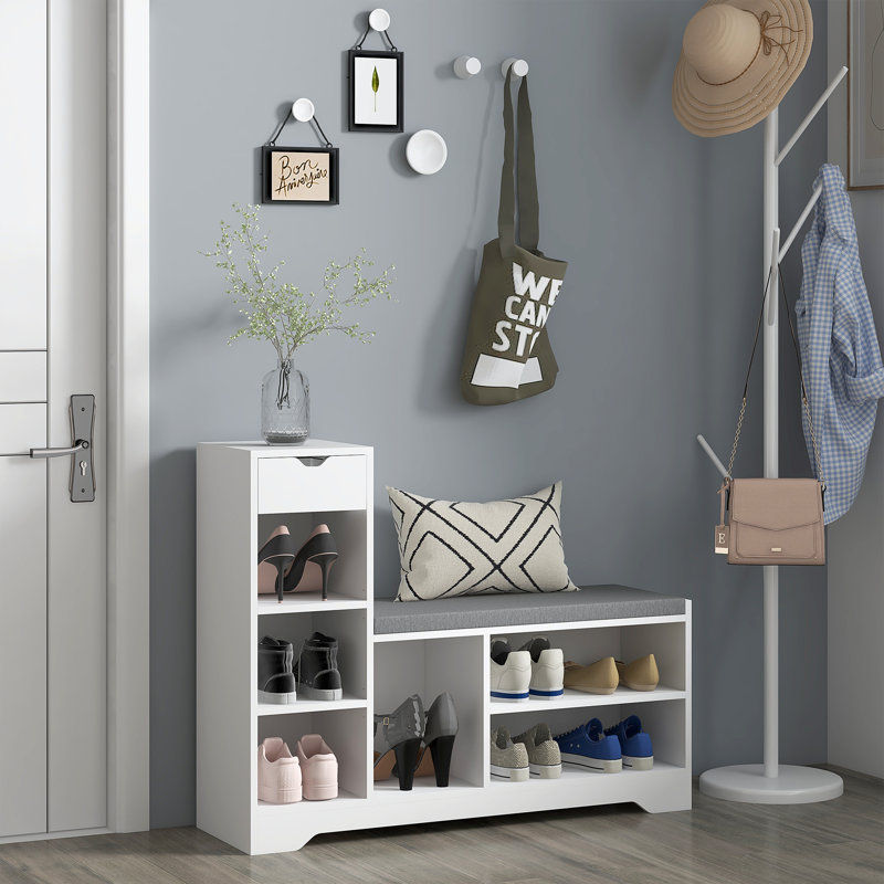 Banc de rangement rembourré 100% polyester Louberta