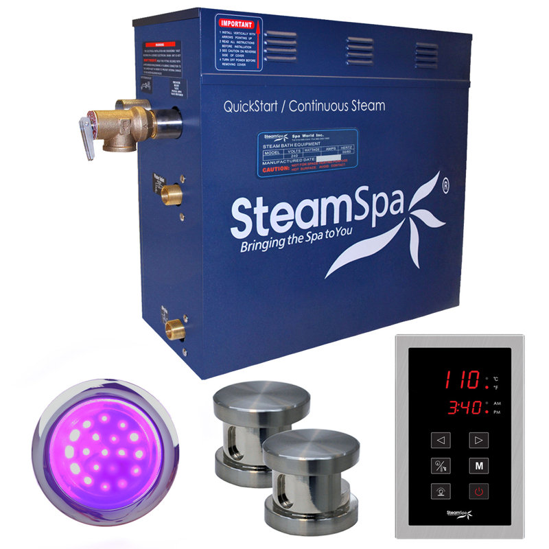 Indulgence 12 Steam Generator Package, Brushed Nickel