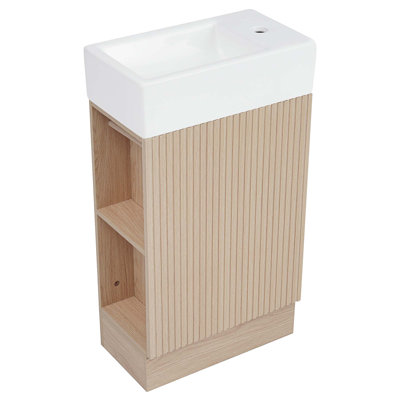 18.6" Bathroom Vanity With Sink,Bathroom Vanity Cabinet With Two-Tier Shelf,Left Or Right Orientation