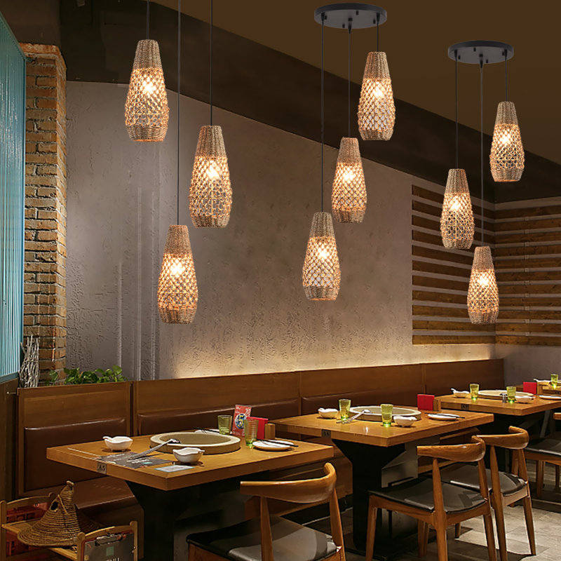 Luminaire suspendu en rotin 3 lumières Camesha