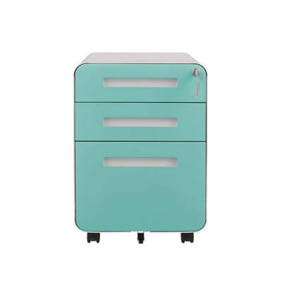 Classeur mobile à 3 tiroirs pour le bureau, imperméable et résistant à l'humidité, conception anti-basculement avec 5 roues, convient aux dossiers légaux / lettre / a4