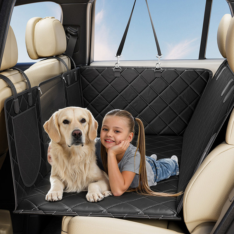 Dog Car Seat Cover For Back Seat, Upgrade 8-Layer Dog Hammock For Car Pet Backseat Protector For Car, SUV, Truck