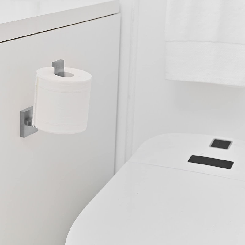 1 Wall Mounted Toilet Paper Holder, Brushed Nickel