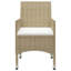 Table de salle à manger Vidaxl: brun, chaises: beige, coussins: blanc crème-585785263
