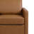 Modern Upholstered Brown Faux Leather Square Swivel Armchair with Matel Base-1907945584