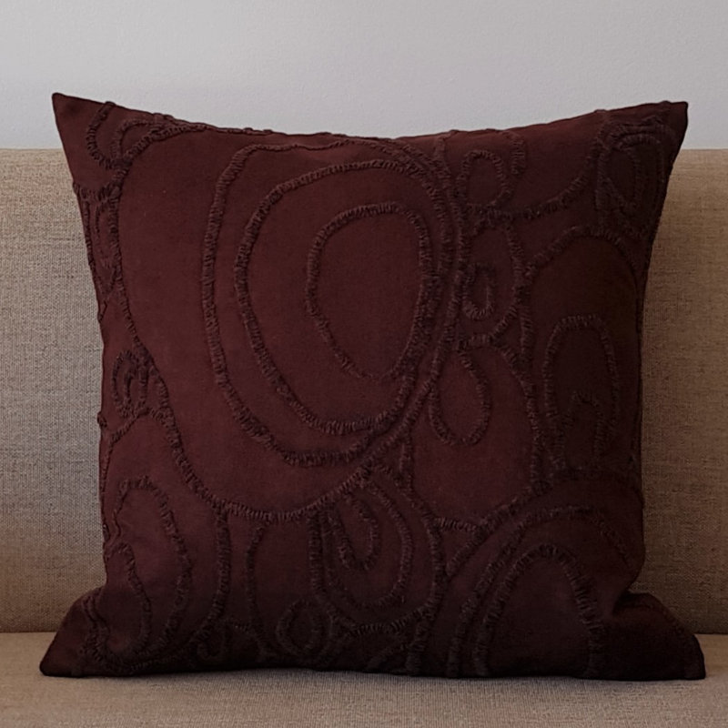 Broady Cotton Cushion with Filling, Chocolate
