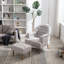 Fauteuil et repose-pieds en lin touffeté de 31,08 po Beedie-2069111850