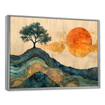 Arbre baobab Gorrono Sunrise avec racines d'Afrique IV - arbre, art mural pour le salon