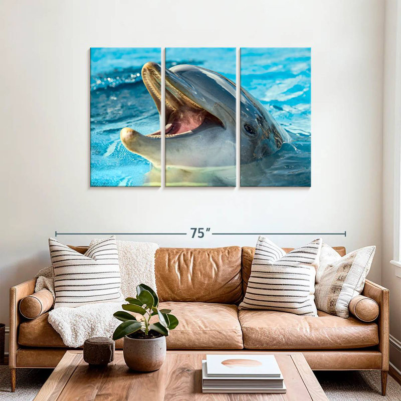 Brampt Smiling Playful Dolphin, 36" H x 57" W