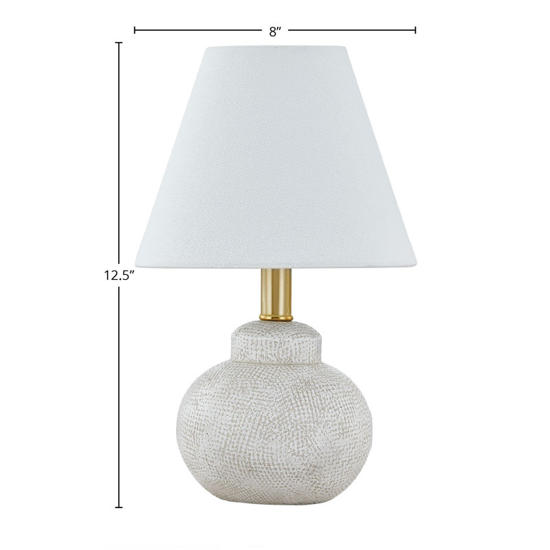 Lampe de table 13 po avec abat-jour en lin Ifeyinwa, blanc cassé / gris
