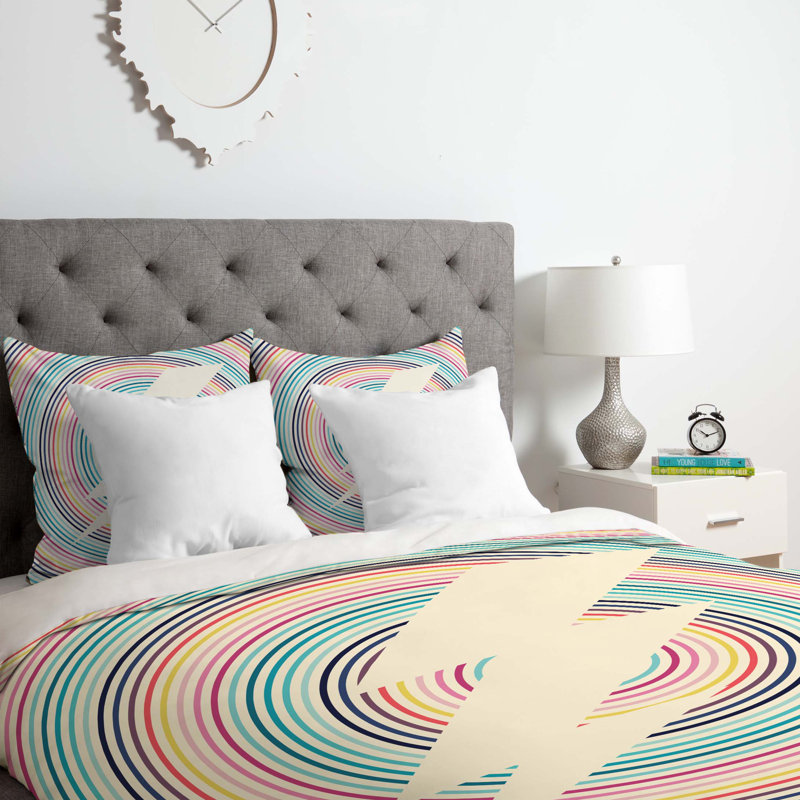 Ensemble de housse de couette Bolt, Housse de couette pour grand lit et 2 taies décor