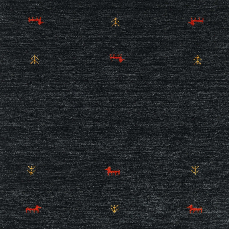 Tapis noir / orange, Carré 6 pi