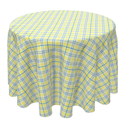 Apostolia Round Plaid Cotton Tablecloth
