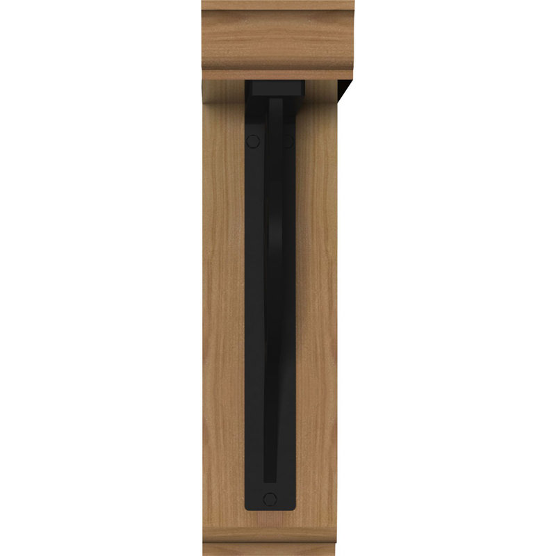 Support à fer simple Austin 4 "traditionnel, H 16 po x P 14 po, Cèdre rouge de l'Ouest l 3 1/2 po x T 2 po (lisse