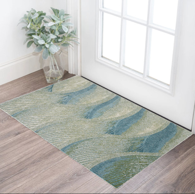Tapis bleu et vert Bannack, Rectangle 3 pi x 5 pi