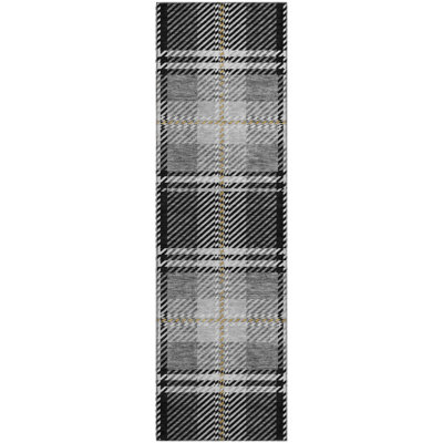 Premium Machine Washable Prisco Black Rug