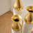 Medhansh White and Gold Floor Vase, Large Metal Floor Vase with Embossed Stripe Pattern, Antique White Finish (Set of 3)