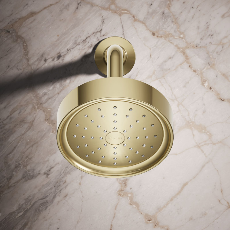 Pomme de douche à fonction unique 1,75 gallons par minute avec technologie d'induction d'air Katalyst Purist, Or