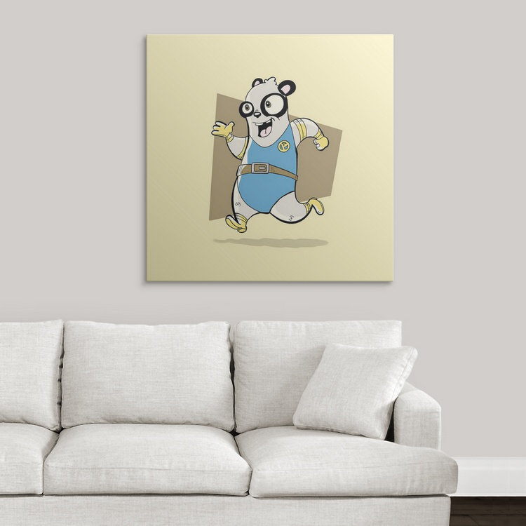 « panda-superhero animal art », impression, H 35 po x l 35 po x P 1,5 po, Toile
