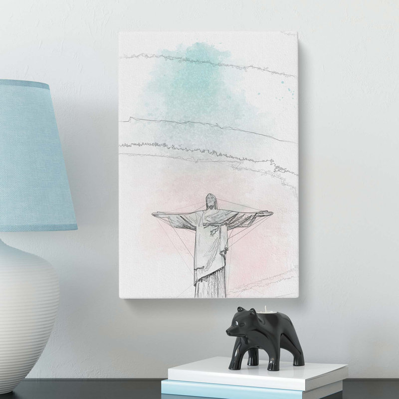 Corcovado In Rio De Janeiro Brazil Abstract Art - Wrapped Canvas Print, 50cm H x 35cm W x 3cm D