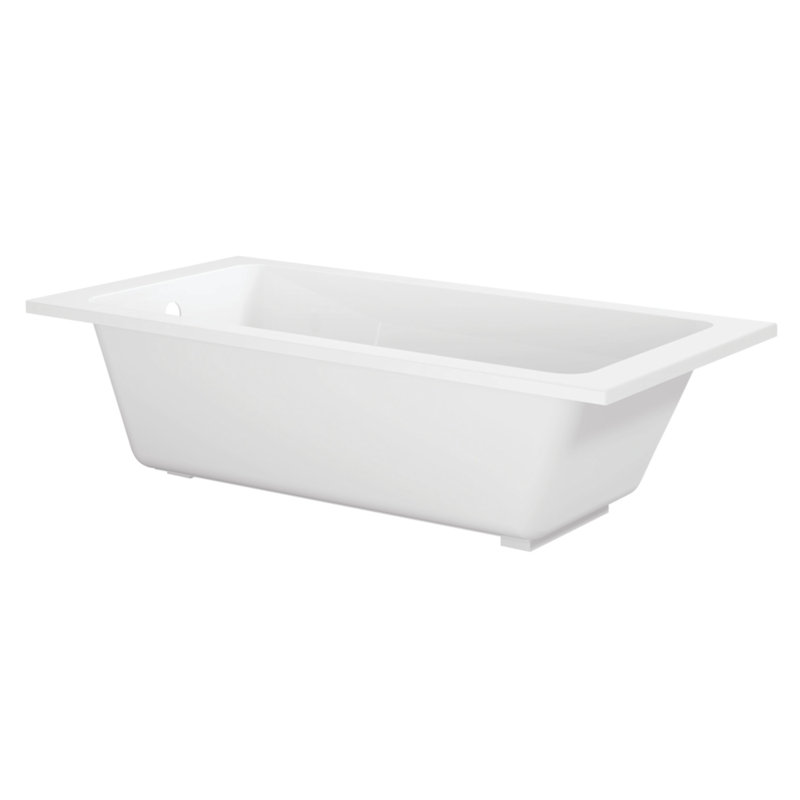 Kingston Brass Aqua Eden 67-Inch Acrylic Rectangular Drop-In Tub with Anti-Skid Surface