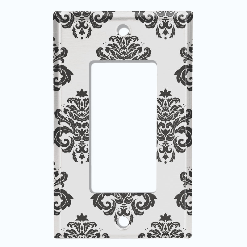 Plaque murale berçante Damask Rose, Gris