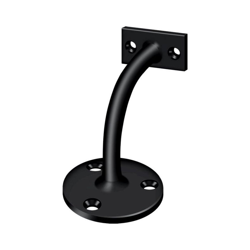 Supports de main courante 46BF8AF226B7440EBE70B2EFD92C400D, projection légère de 3 1/4 po de couleur noire, Peinture noire