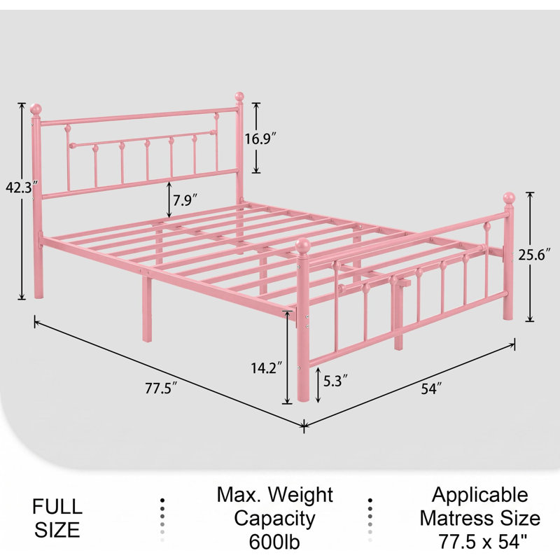 Lit plateforme simple 42,9 po Melzina, Full / Double