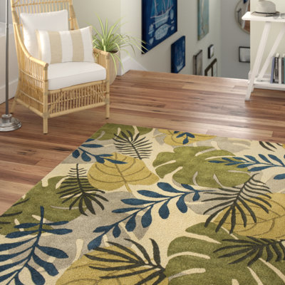 Tapis ivoire en laine touffeté à la main Vredenburgh Ocean