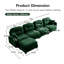 Canapé modulaire de 4 L avec chenille douce, conception, courbe ergonomique et repose-pieds modulaire en chenille, plis-374412964-374412967-374412963
