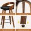 Swivel Upholstered Counter Stool with Metal Frame