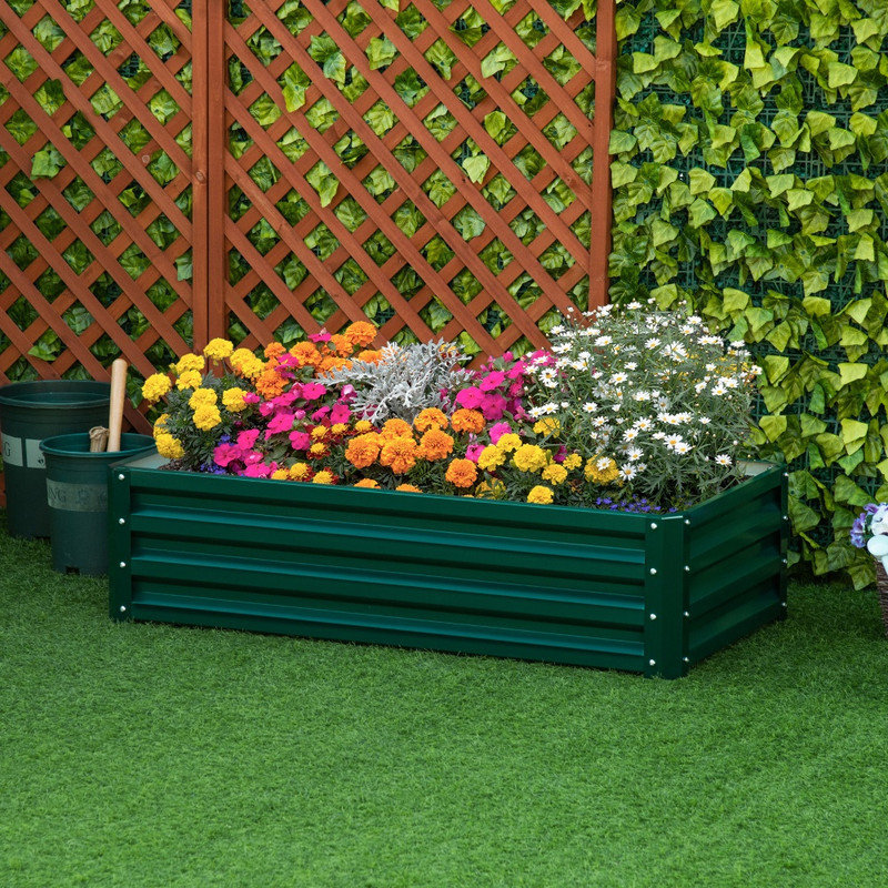 Ceclia Planter Box, 30.5cm H x 120cm W x 60cm D, Dark Green