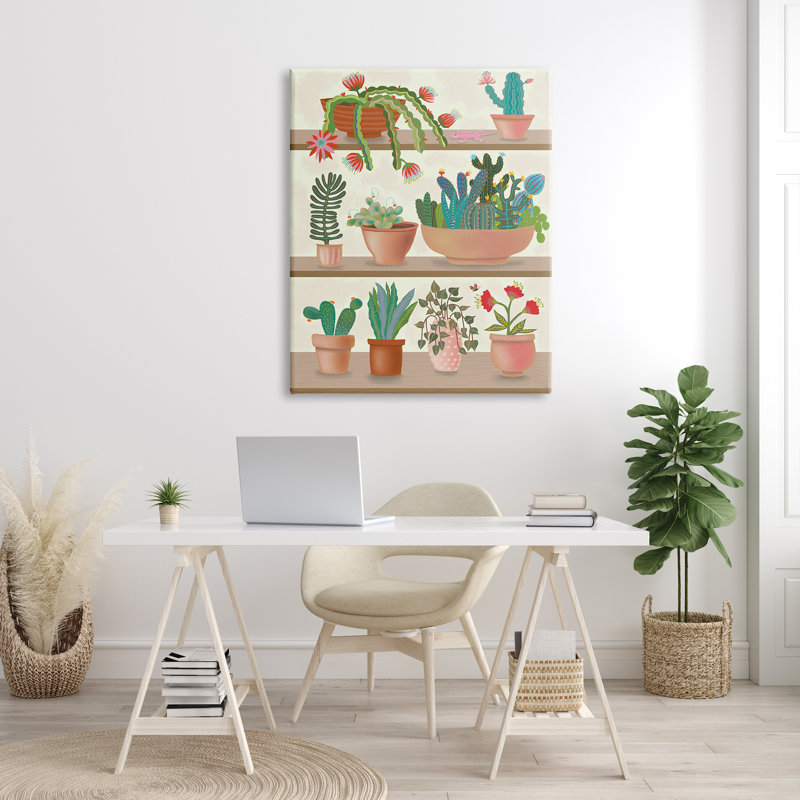 Succulent moderne chic - impression, H 48 po x l 36 po, Toile tendue