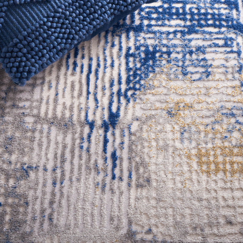 Tapis beige / bleu Palma 350, Rectangle 8 pi x 10 pi