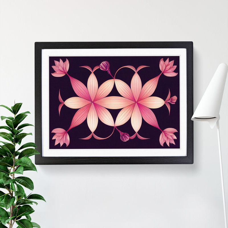 Awe Inspiring Modern Flowers - Single Picture Frame Print, 34cm H x 46cm W x 2cm D, Black Framed