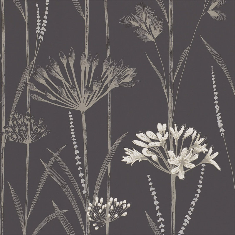 1005m x 52cm Wallpaper Roll, Charcoal Flint And Gilver