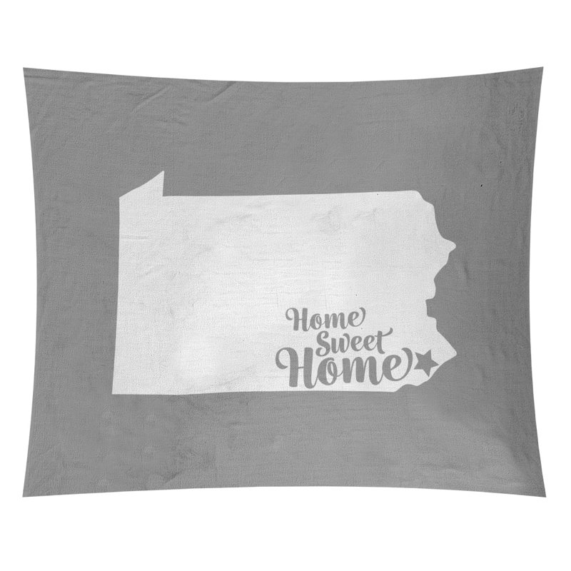 Tapisserie Home Sweet Philadelphia, H 60 po x l 51 po, Bleu sarcelle