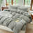 DONEUS Striped Duvet Cover Set 100% Washed Cotton Linen Like Soft Feelling Breathable Bedding-113054933-113054922