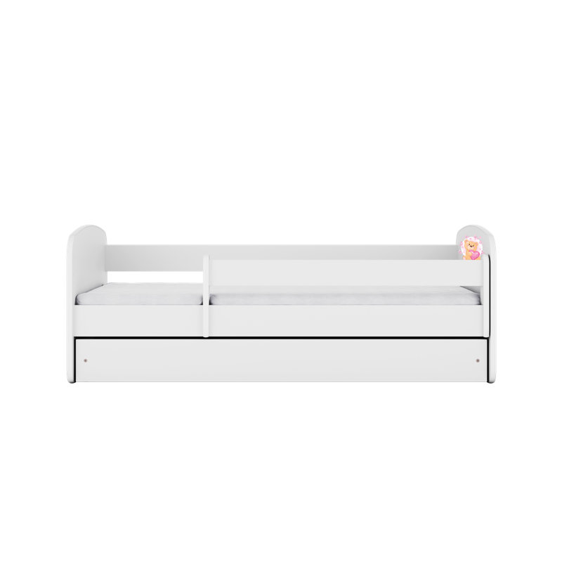 Cicero Drawer Convertible Bed and Mattress, White, Toddler (70 x 140 cm)