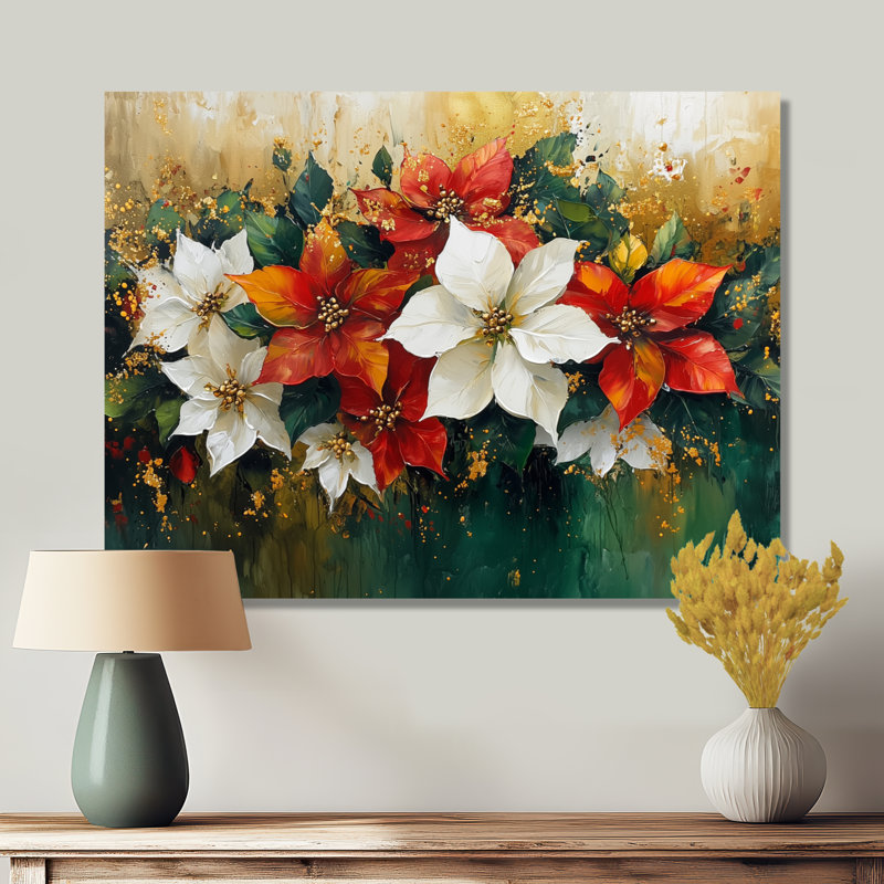 Bolivar - art mural floral, H 12 po x l 20 po, Toile tendue