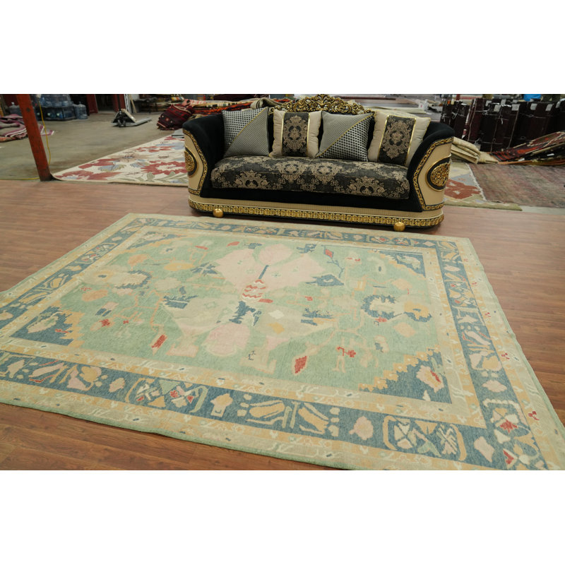 Tapis turc vert Oushak 8 x 10