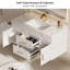 Ensemble de meuble-lavabo moderne en pierre frittée flottante noire avec lavabo 39,4 po Ivanbrook-1141378613