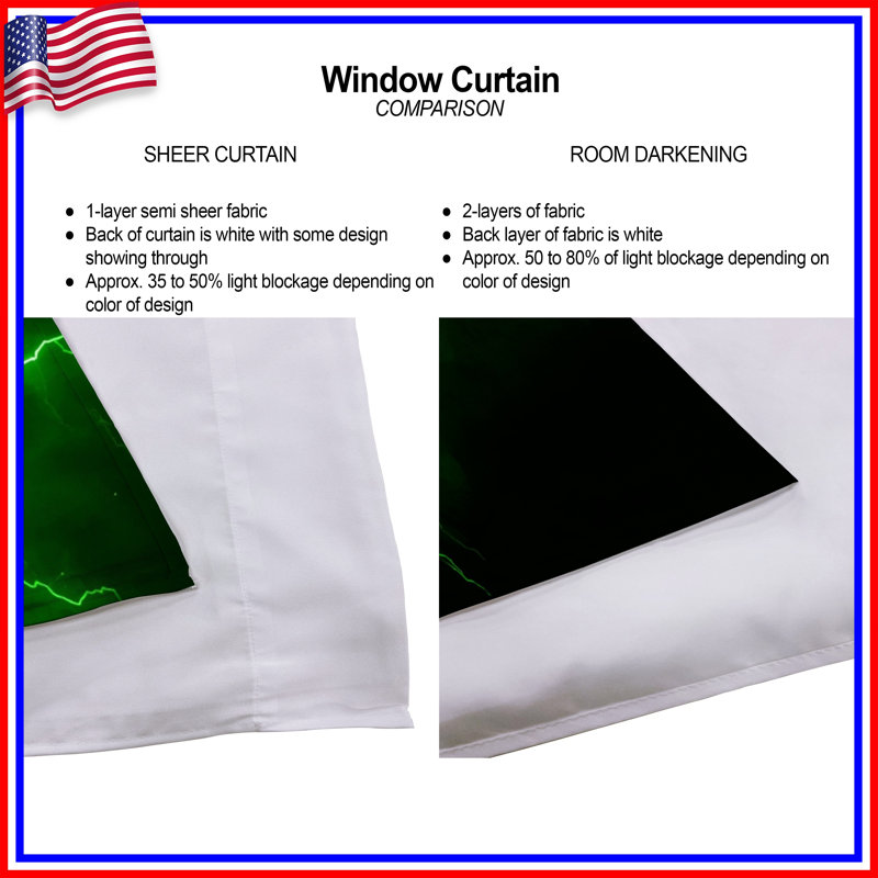 Rideaux vert clair et obscurcissant - 2 panneaux, 112in x 76in - 2 panels, Sheer