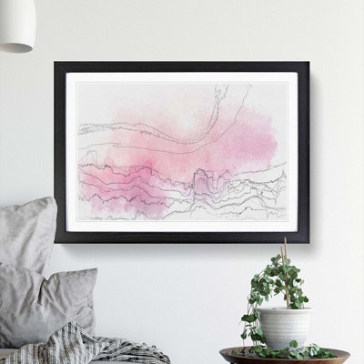 Pink Fog over the City in Abstract - Picture Frame Graphic Art Print