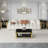  Raymere 43.3" L x 23.6" W 2-Tier Rectangle Black Tempered Glass Top Coffee Table, Deluxe Gold Stainless Legs Sofa Table-808181299