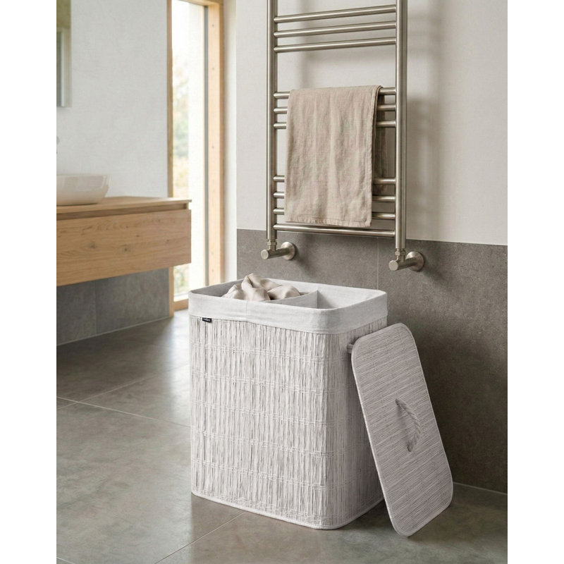 Fabric Laundry Basket, White