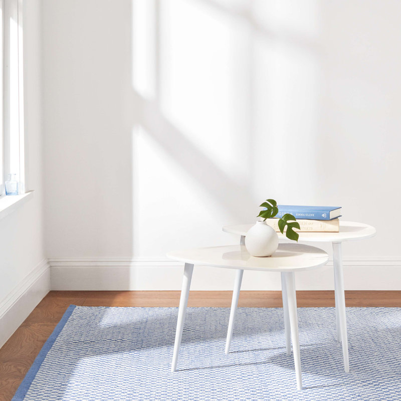Mainsail French Blue Handwoven Indoor/Outdoor Rug, Rectangle 3' x 5', Blue