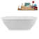 67" Streamline Soaking Freestanding Tub and Tray With Internal Drain