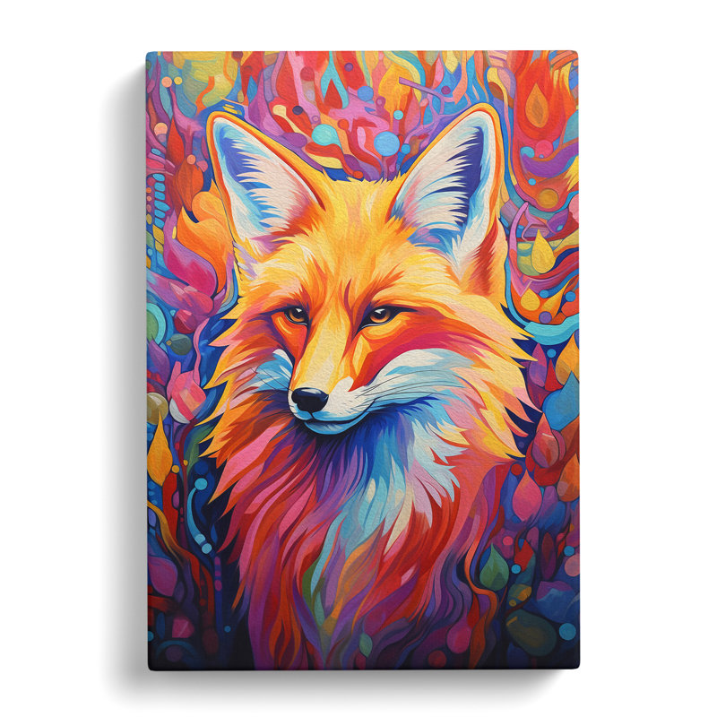 Fox Colour Field - Print, 60cm H x 40cm W x 3cm D